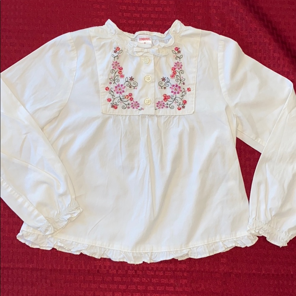 Gymboree girls size 6 long sleeve peasant blouse.